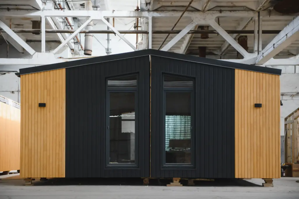 black and brown modular home