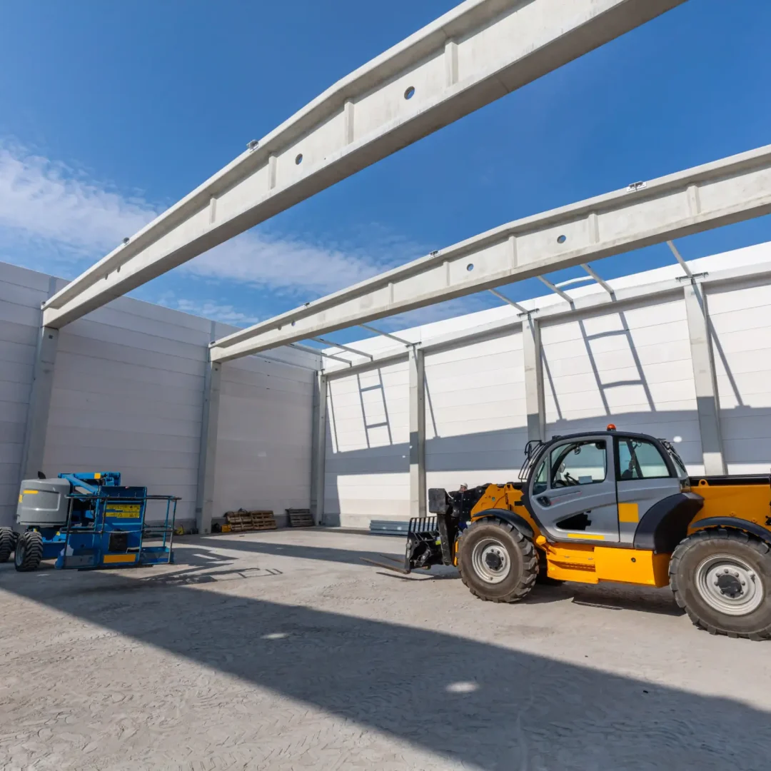 crane in a cold storage construction site